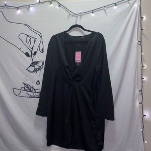Black satin dress long sleeve BRAND NEW TAGS ON